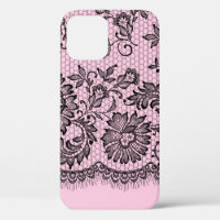 Frange De Dentelle Noire Sur coque iphone Coque Ro