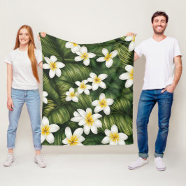 Frangipani-bloemen Fleece Deken