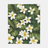 Frangipani-bloemen Fleece Deken (Voorkant)