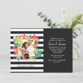 Frangipani Bloemen Foto Uitnodiging (Staand voorkant)