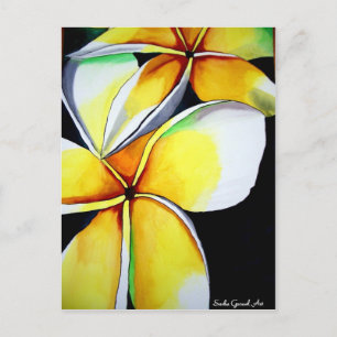 Frangipani-bloemkunst Briefkaart