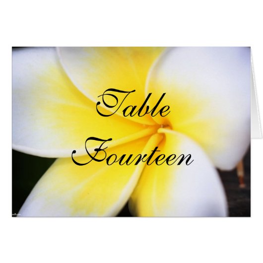 Frangipani - Cartes Numéro de Table Mariage (Devant Horizontal)