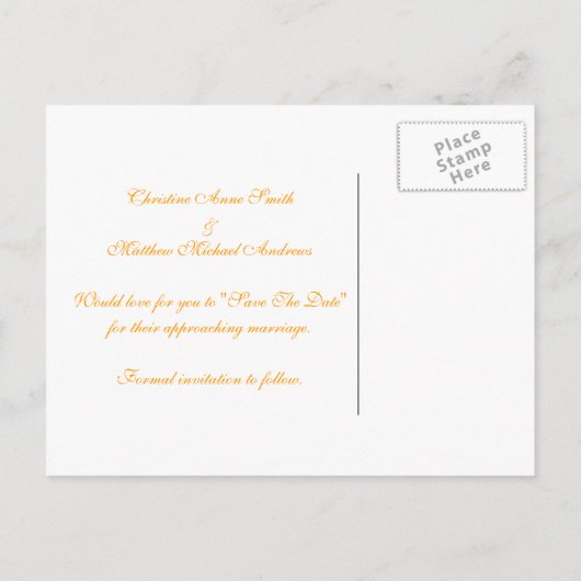 Frangipani - De datum opslaan Aankondigingskaart (Achterkant)