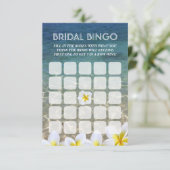 Frangipani Flower Beach Wedding Bridal Bingo Carte (Debout devant)