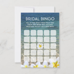 Frangipani Flower Beach Wedding Bridal Bingo Kaart