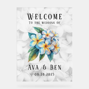 Frangipani Hawaiian Floral Mariage Bienvenue