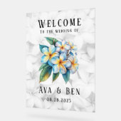 Frangipani Hawaiian Floral Mariage Bienvenue (Angle)