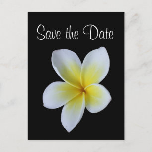 Frangipani huwelijksaankondiging bewaar de datum aankondigingskaart