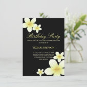 Frangipani jaune et noir Invitation d'anniversaire (Debout devant)