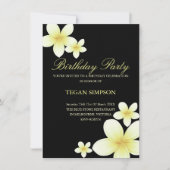 Frangipani jaune et noir Invitation d'anniversaire (Devant)