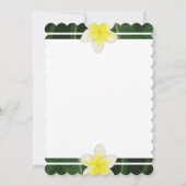 Frangipani jaune Plumeria Invitations de mariage (Dos)