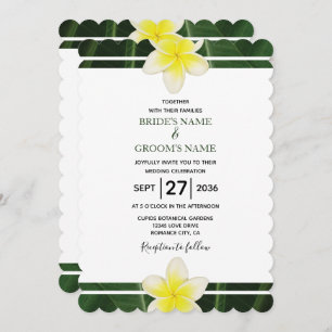 Frangipani jaune Plumeria Invitations de mariage