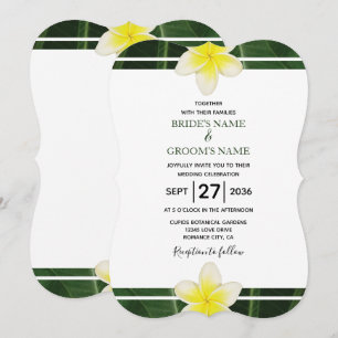Frangipani jaune Plumeria Invitations de mariage