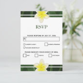 Frangipani jaune Plumeria Mariage Cartes RSVP (Debout devant)