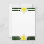 Frangipani jaune Plumeria Mariage Cartes RSVP (Dos)