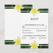 Frangipani jaune Plumeria Mariage Cartes RSVP (Devant / Derrière)