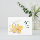 Frangipani Numéro de table Carte postale (Debout devant)
