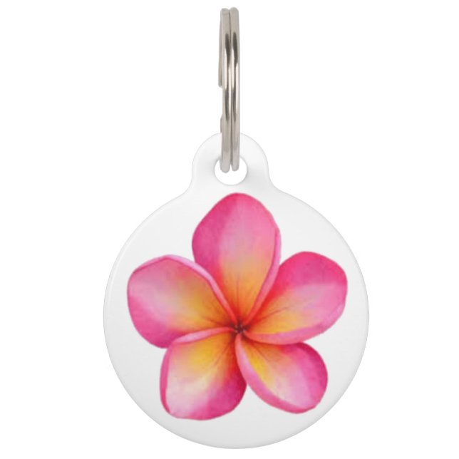 Frangipani Pet Tag Huisdierpenning (Voorkant)