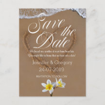 Frangipani/Plumeria Beach Island Save the Date