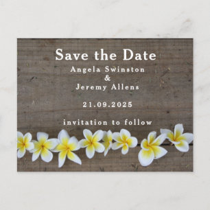 Frangipani / Plumeria Enregistrer La Date Carte Ma