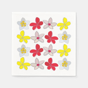 Frangipani Plumeria Kleurrijke Bloemenfeest Servet