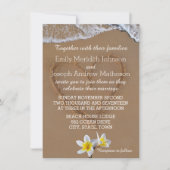 Frangipani Plumeria Ocean Wave Wedding Invitations (Devant)