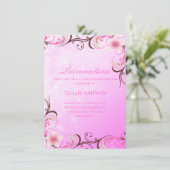 Frangipani Quinceañera rose/Brown Invitation d'ann (Debout devant)