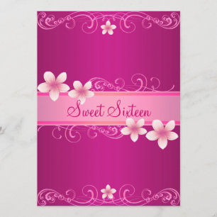 Frangipani rose chaud sucré16 Invitation d'anniver