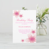 Frangipani rose et blanc Invitation d'anniversaire (Debout devant)