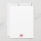 Frangipani rose et blanc Invitation d'anniversaire (Dos)