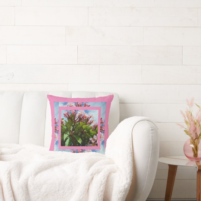 Frangipani rose moderne design réversible, coussin (Canapé)