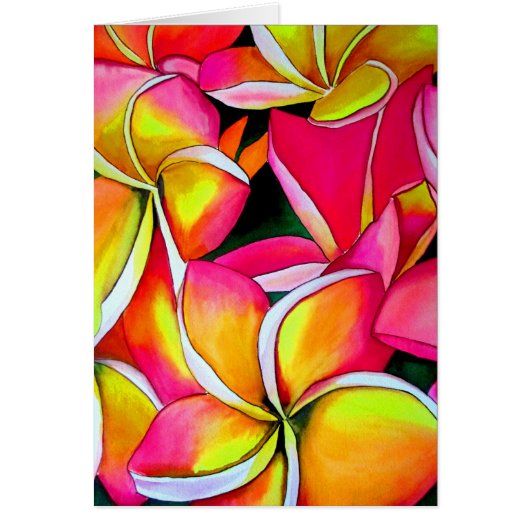 Frangipani rose Neon Plumeria Plage fleurs d'art (Devant)
