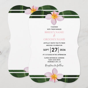 Frangipani rose Plumeria Invitations de mariage