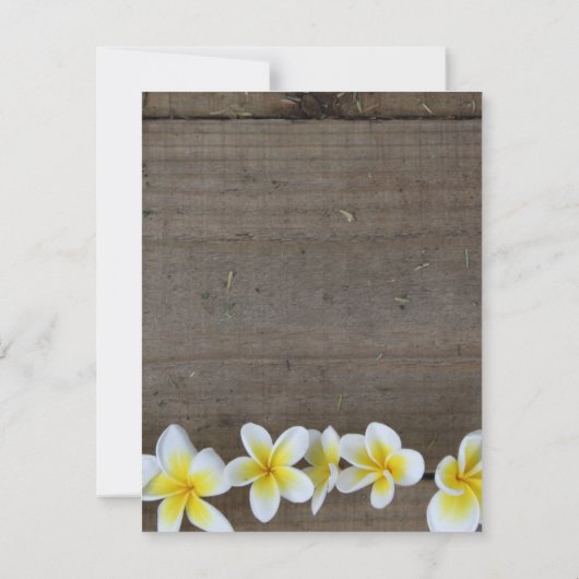 Frangipani rustique / Plumeria Beach Invitations d (Dos)