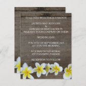 Frangipani rustique / Plumeria Beach Invitations d (Devant / Derrière)