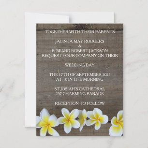 Frangipani rustique / Plumeria Beach Invitations d