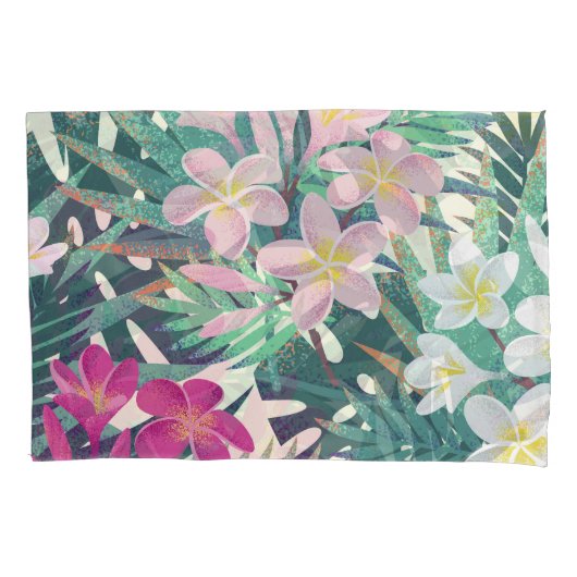 Frangipani Tropical: roze-wit . Kussensloop (Voorkant)