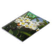 Frangipanis avec papillon, Carnet Customisé (Côté gauche)