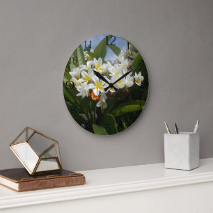 Frangipanis Avec Papillon, Horloge