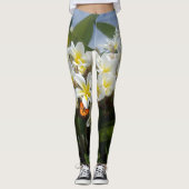 Frangipanis Avec Papillon, Leggings À Impression C (Devant)