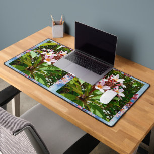 Frangipanis en fleurs roses, Mat de bureau