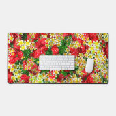 Frangipanis Jaune Et Roses Rouges, Mat De Bureau (Clavier et souris)