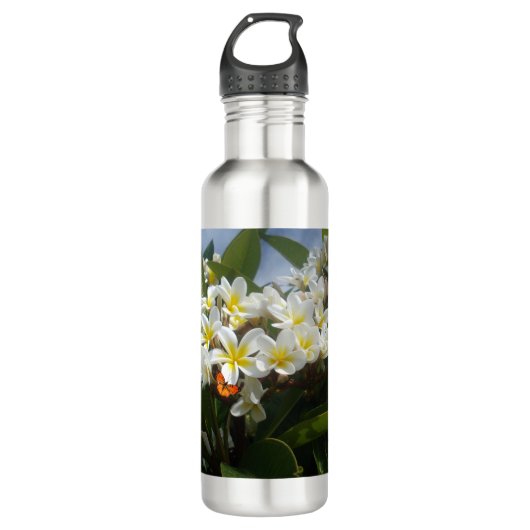 Frangipanis met vlinder, waterfles waterfles  (Voorkant)