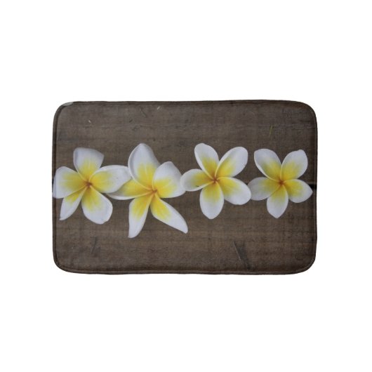 Frangipanis Plumeria op Rustic Wood Badmat (Voorkant)