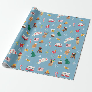 Frank & Baxter Kerst inpakpapier - Blauw