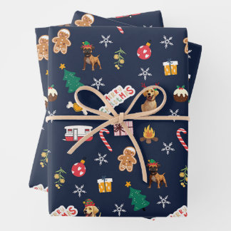 Frank & Baxter Kerst inpakpapier - Marine Vel