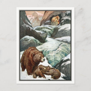 Frank C. Papé Pape -  Beren in bergen Briefkaart