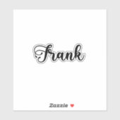 Frank Naam - Handgeschreven kalligrafie Sticker (Vel)