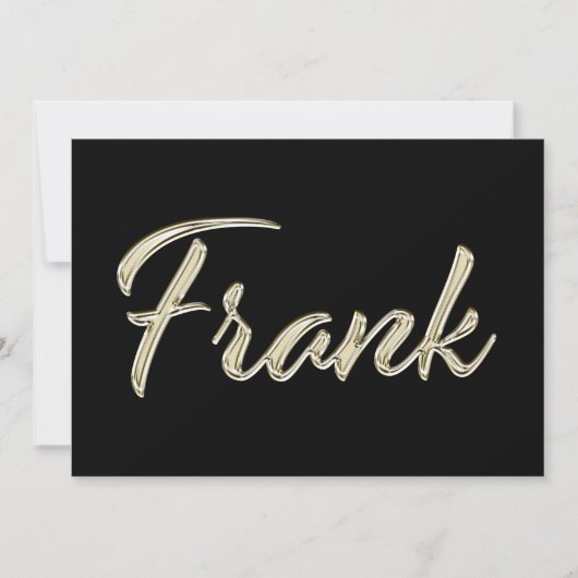 Frank Name white gold Handwriting Karte Kaart (Voorkant)