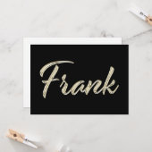 Frank Name white gold Handwriting Karte Kaart (Voorkant / Achterkant in situ)